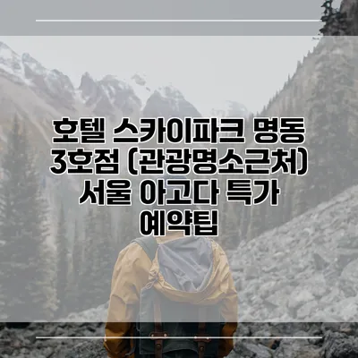 호텔 스카이파크 명동 3호점 (관광명소근처) 서울 아고다 특가 예약팁