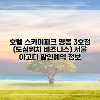 호텔 스카이파크 명동 3호점 (도심위치 비즈니스) 서울 아고다 할인예약 정보