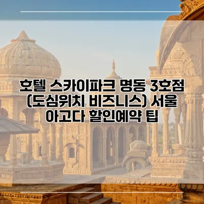 호텔 스카이파크 명동 3호점 (도심위치 비즈니스) 서울 아고다 할인예약 팁