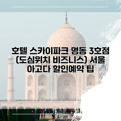 호텔 스카이파크 명동 3호점 (도심위치 비즈니스) 서울 아고다 할인예약 팁