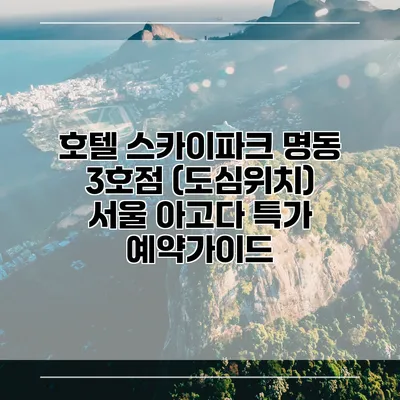 호텔 스카이파크 명동 3호점 (도심위치) 서울 아고다 특가 예약가이드