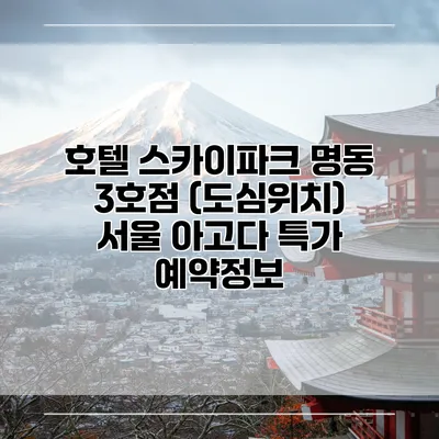 호텔 스카이파크 명동 3호점 (도심위치) 서울 아고다 특가 예약정보