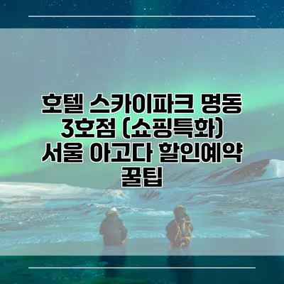 호텔 스카이파크 명동 3호점 (쇼핑특화) 서울 아고다 할인예약 꿀팁