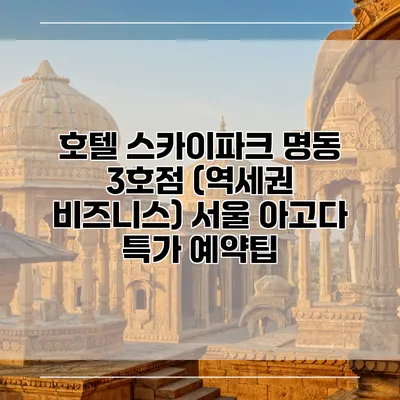 호텔 스카이파크 명동 3호점 (역세권 비즈니스) 서울 아고다 특가 예약팁