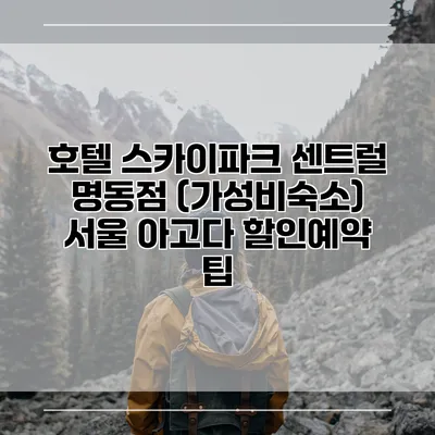 호텔 스카이파크 센트럴 명동점 (가성비숙소) 서울 아고다 할인예약 팁