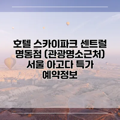 호텔 스카이파크 센트럴 명동점 (관광명소근처) 서울 아고다 특가 예약정보