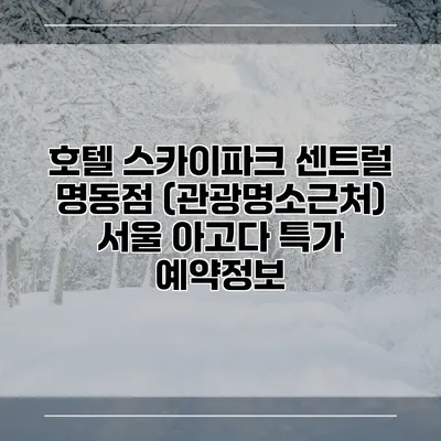 호텔 스카이파크 센트럴 명동점 (관광명소근처) 서울 아고다 특가 예약정보