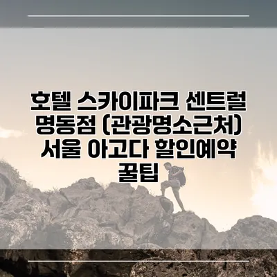 호텔 스카이파크 센트럴 명동점 (관광명소근처) 서울 아고다 할인예약 꿀팁