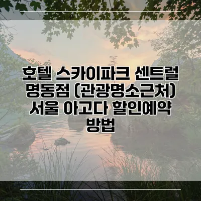 호텔 스카이파크 센트럴 명동점 (관광명소근처) 서울 아고다 할인예약 방법