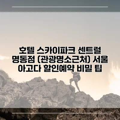 호텔 스카이파크 센트럴 명동점 (관광명소근처) 서울 아고다 할인예약 비밀 팁