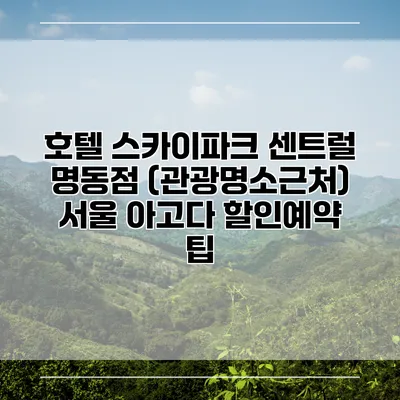호텔 스카이파크 센트럴 명동점 (관광명소근처) 서울 아고다 할인예약 팁