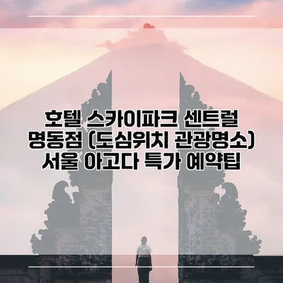 호텔 스카이파크 센트럴 명동점 (도심위치 관광명소) 서울 아고다 특가 예약팁