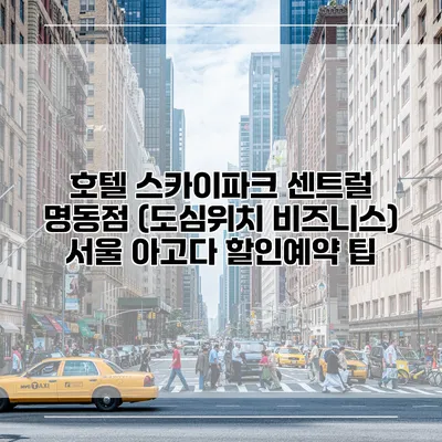 호텔 스카이파크 센트럴 명동점 (도심위치 비즈니스) 서울 아고다 할인예약 팁