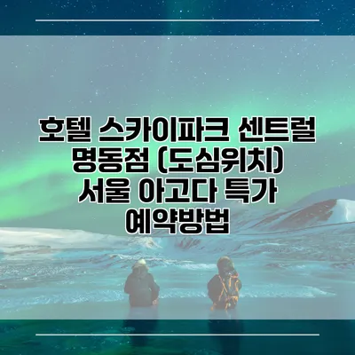 호텔 스카이파크 센트럴 명동점 (도심위치) 서울 아고다 특가 예약방법
