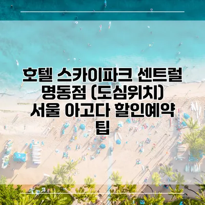 호텔 스카이파크 센트럴 명동점 (도심위치) 서울 아고다 할인예약 팁