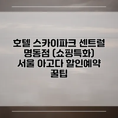 호텔 스카이파크 센트럴 명동점 (쇼핑특화) 서울 아고다 할인예약 꿀팁