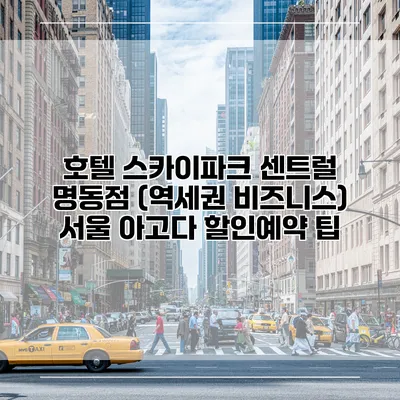 호텔 스카이파크 센트럴 명동점 (역세권 비즈니스) 서울 아고다 할인예약 팁