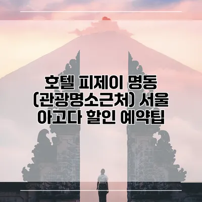 호텔 피제이 명동 (관광명소근처) 서울 아고다 할인 예약팁