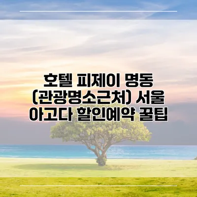 호텔 피제이 명동 (관광명소근처) 서울 아고다 할인예약 꿀팁