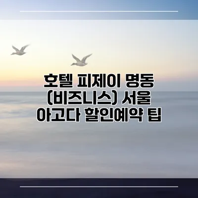 호텔 피제이 명동 (비즈니스) 서울 아고다 할인예약 팁
