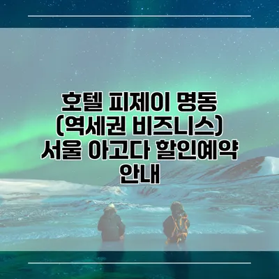 호텔 피제이 명동 (역세권 비즈니스) 서울 아고다 할인예약 안내